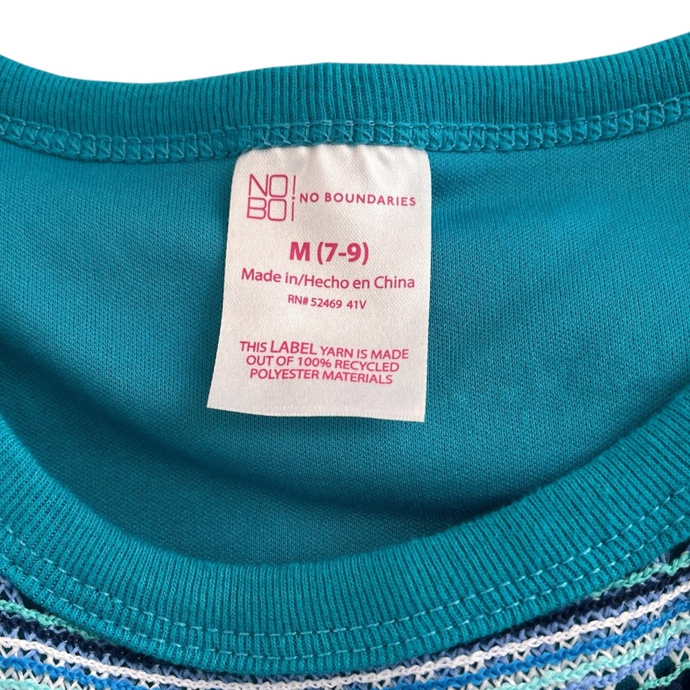 Vintage Y2K No Boundaries blue stripe knit maxi tank dress Junior's M - Picture 13 of 15